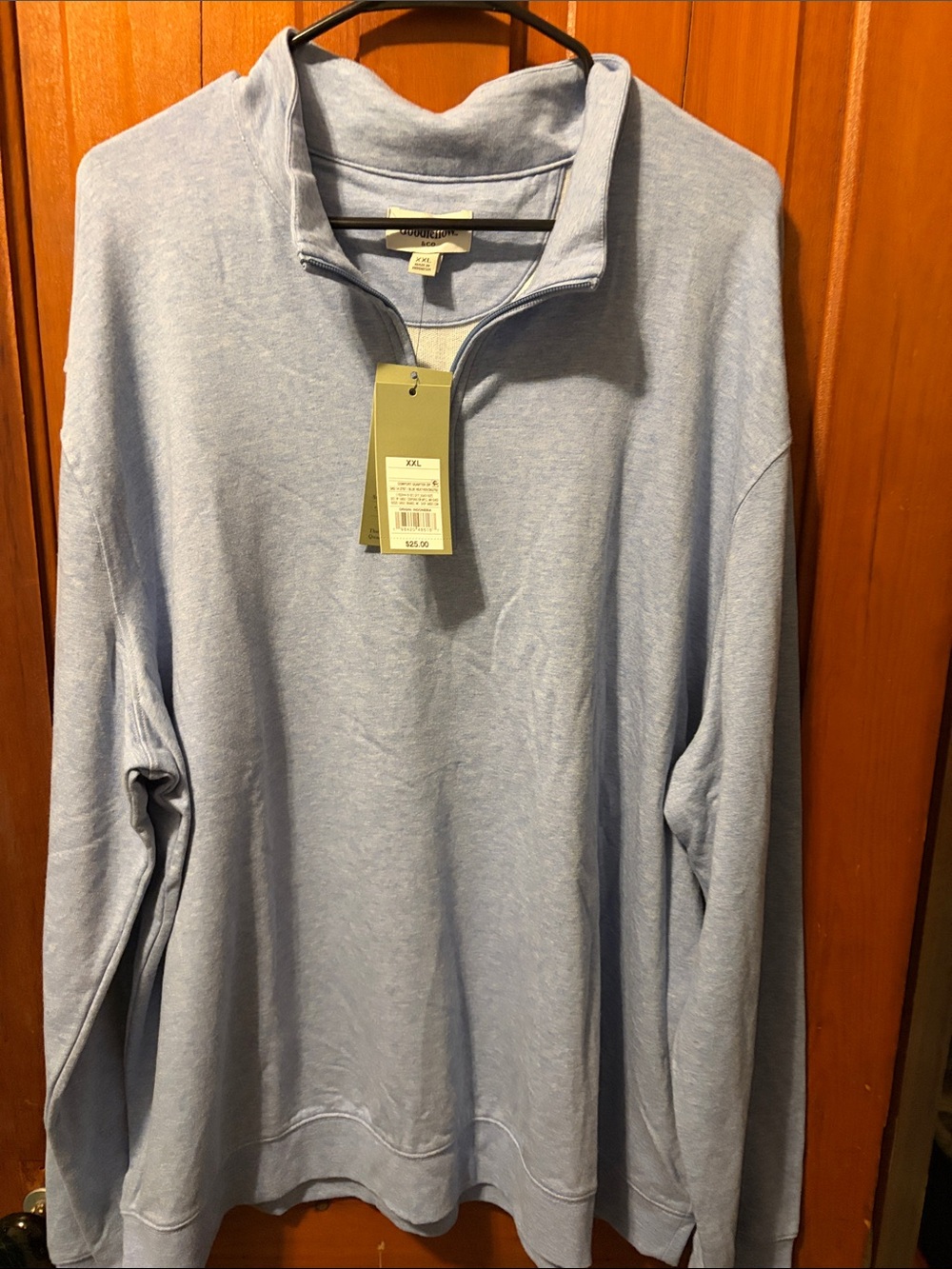 Men's Light Blue Quarter-Zip Sweater - Brand:Goodfellow